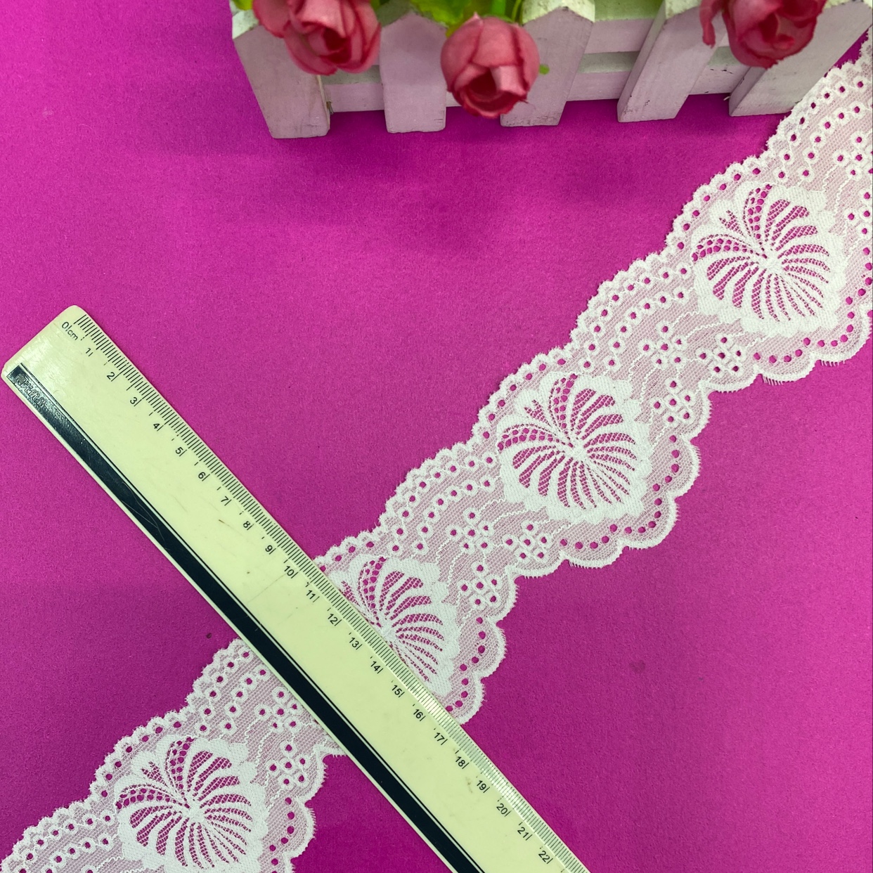 F0006(width 7CM) Lace trim, with elastic trim, non-elastic trim, eyelash trim, lace fabric, clothing accessories, new style trim details Picture