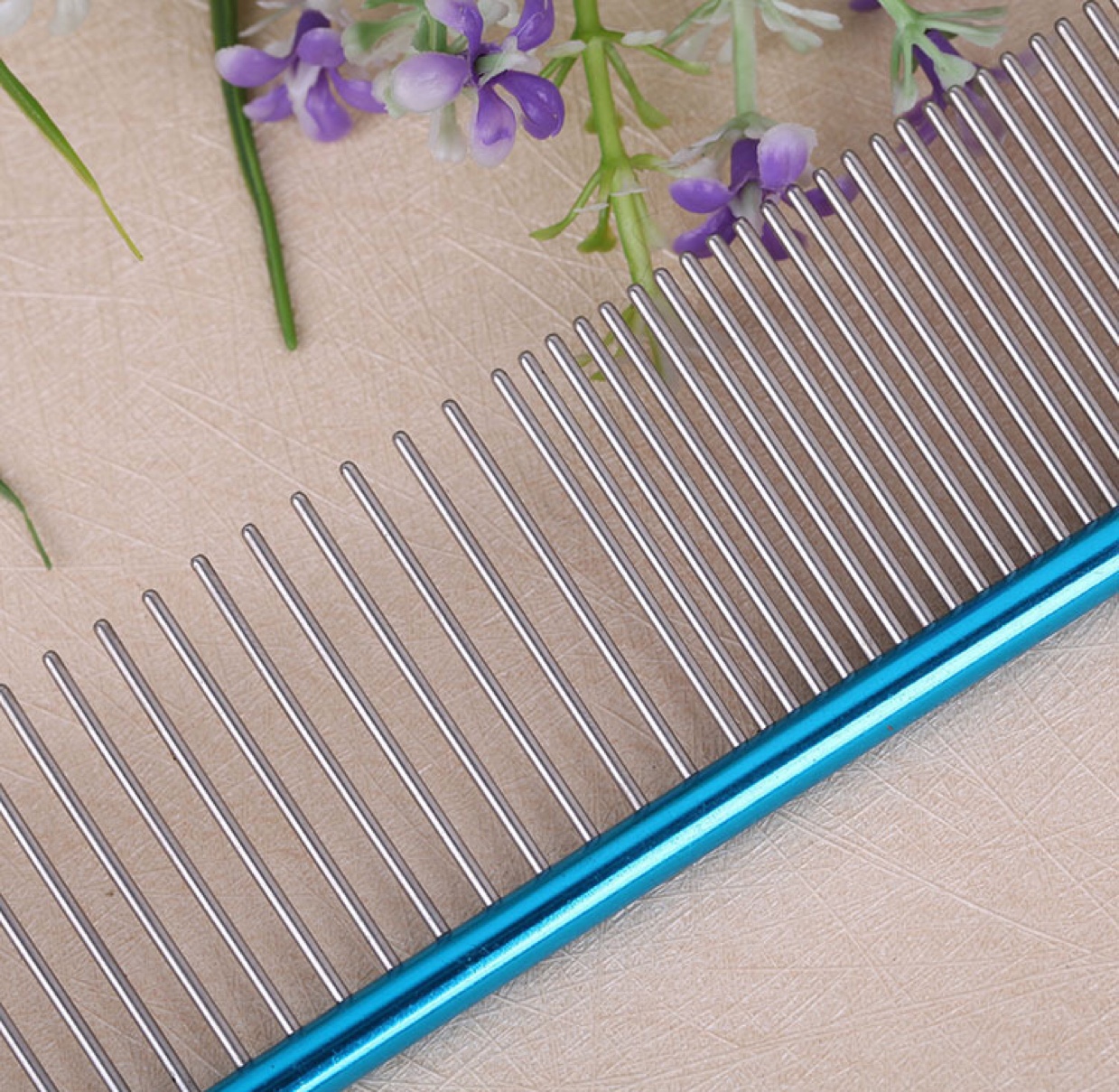 Manufacturer foreign trade cheap quality double row needle pet supplies stainless steel pet dog comb wholesale details Picture