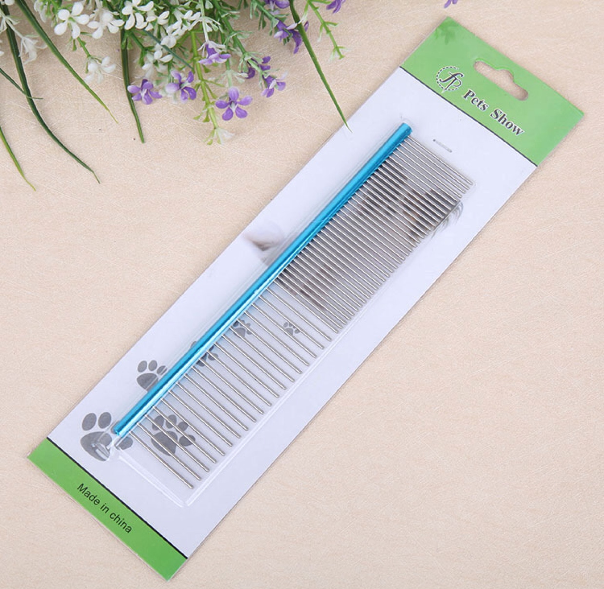 Manufacturer foreign trade cheap quality double row needle pet supplies stainless steel pet dog comb wholesale full figure