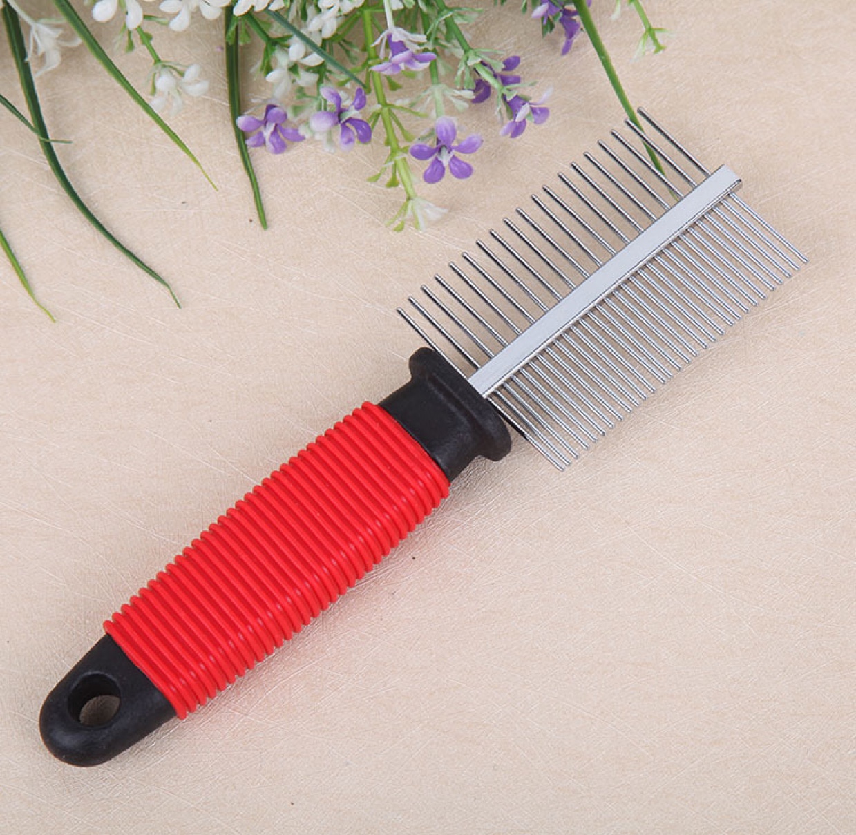 Fengpei factory direct T fur brush wooden handle needle brush pet grooming brush double-sided comb Item Picture