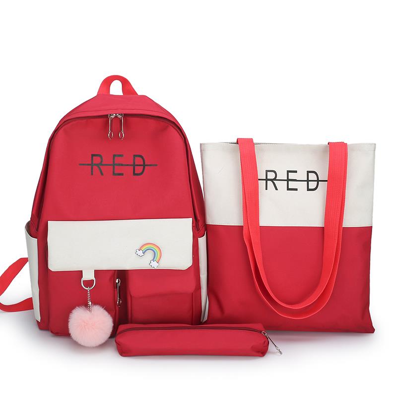 Buhechu New School Bag Stationery Set Primary And Secondary School Students Pen Bag Shoulder Book Bag 600D Waterproof Environmental Material Manufacturers Direct Sales Spot Specification drawing
