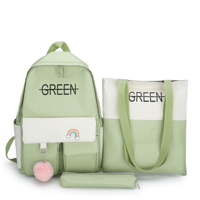 Buhechu New School Bag Stationery Set Primary And Secondary School Students Pen Bag Shoulder Book Bag 600D Waterproof Environmental Material Manufacturers Direct Sales Spot full figure