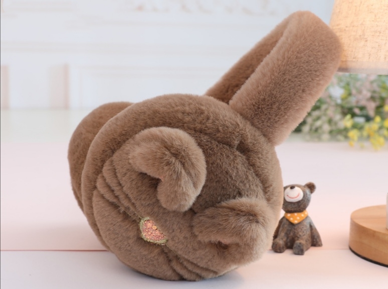 仿兔毛耳罩白底实物图