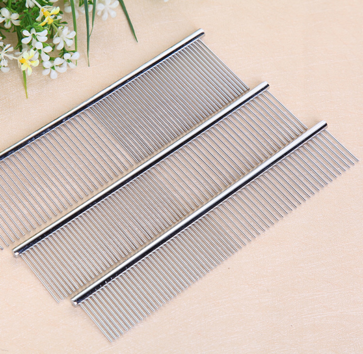Large professional beauty stainless steel comb split comb, dog beauty tool manufacturer, wholesale of pet supplies details Picture
