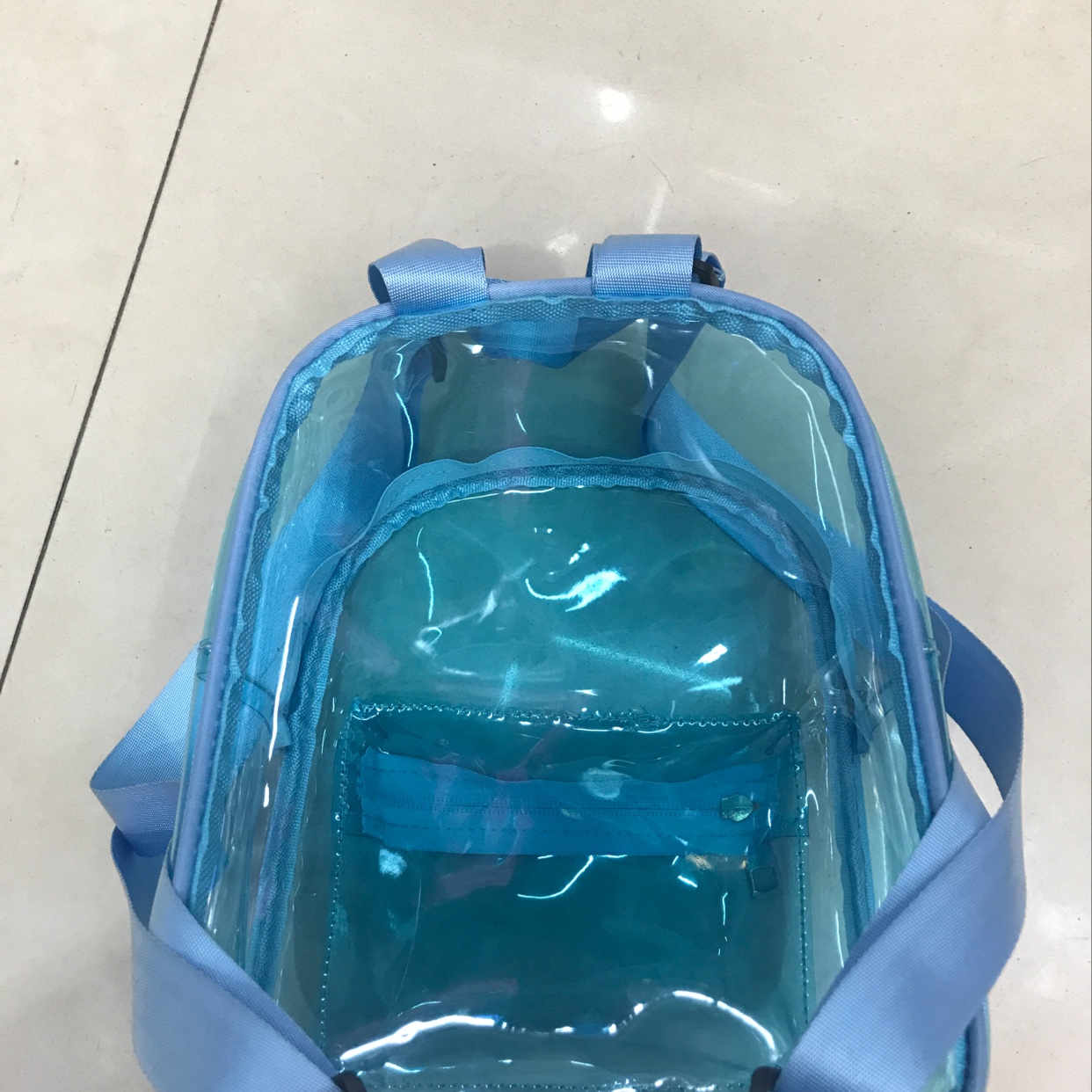 Colored transparent PVC backpack and backpack Specification image