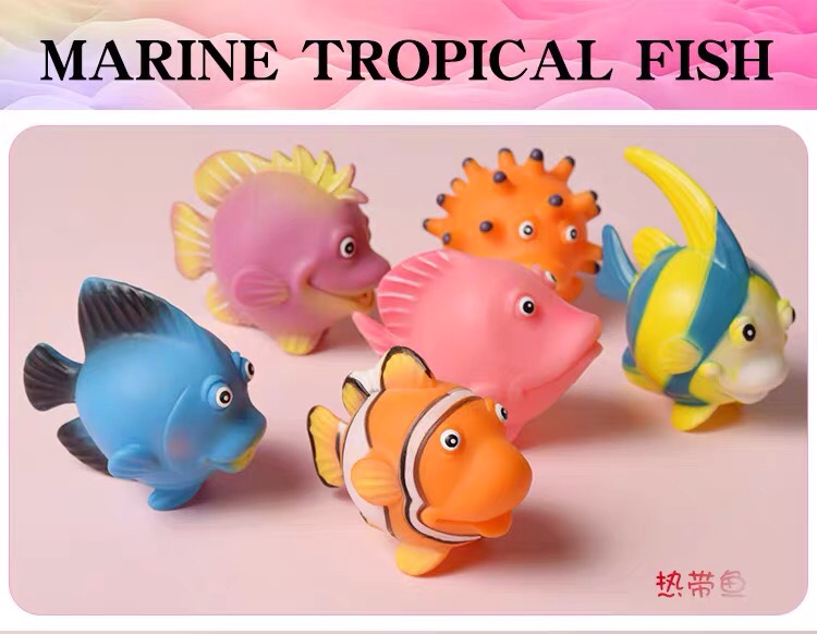 Plastic Marine animal soft rubber products baby products tropical fish creative bathing toys thumbnail