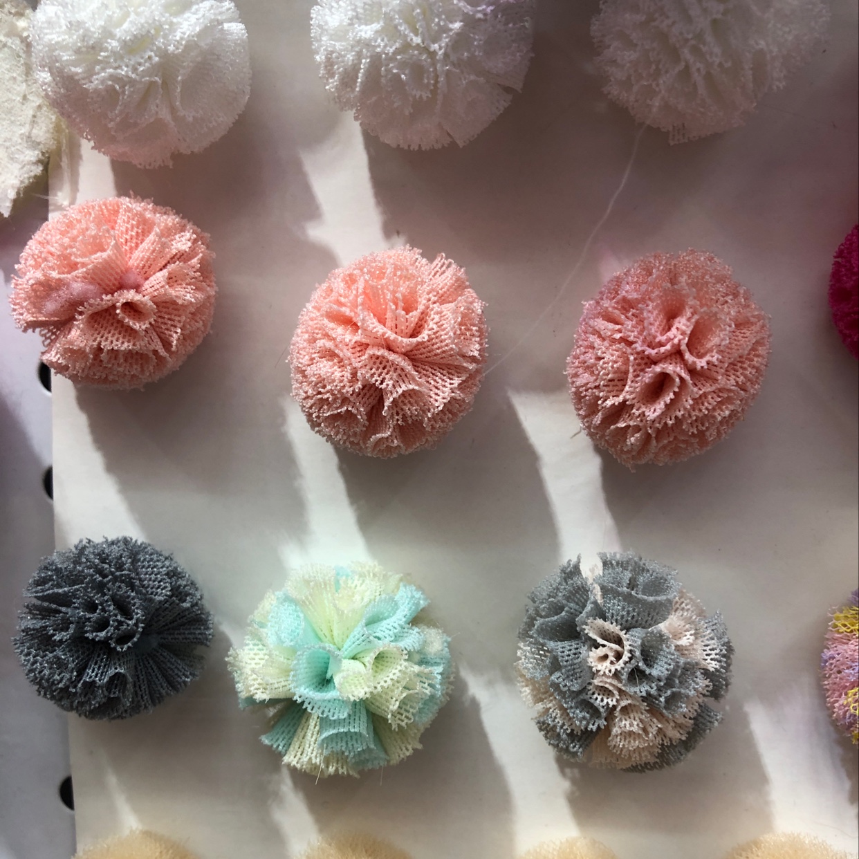 Colorful wool ball down ball DIY jewelry accessories handmade hat hair accessories handmade hanging ball cloth flowers thumbnail