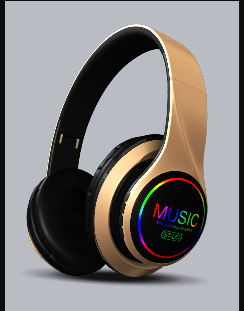 七彩发光无线头戴式蓝牙耳机重低音可插卡游戏语音耳麦工厂直销详情图16