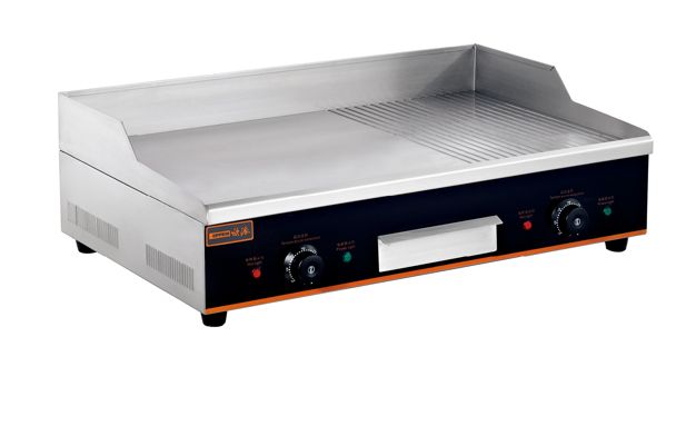 Shredded cake machine roast cold noodle steak teppany in 822 electric half flat half pit furnace griddle