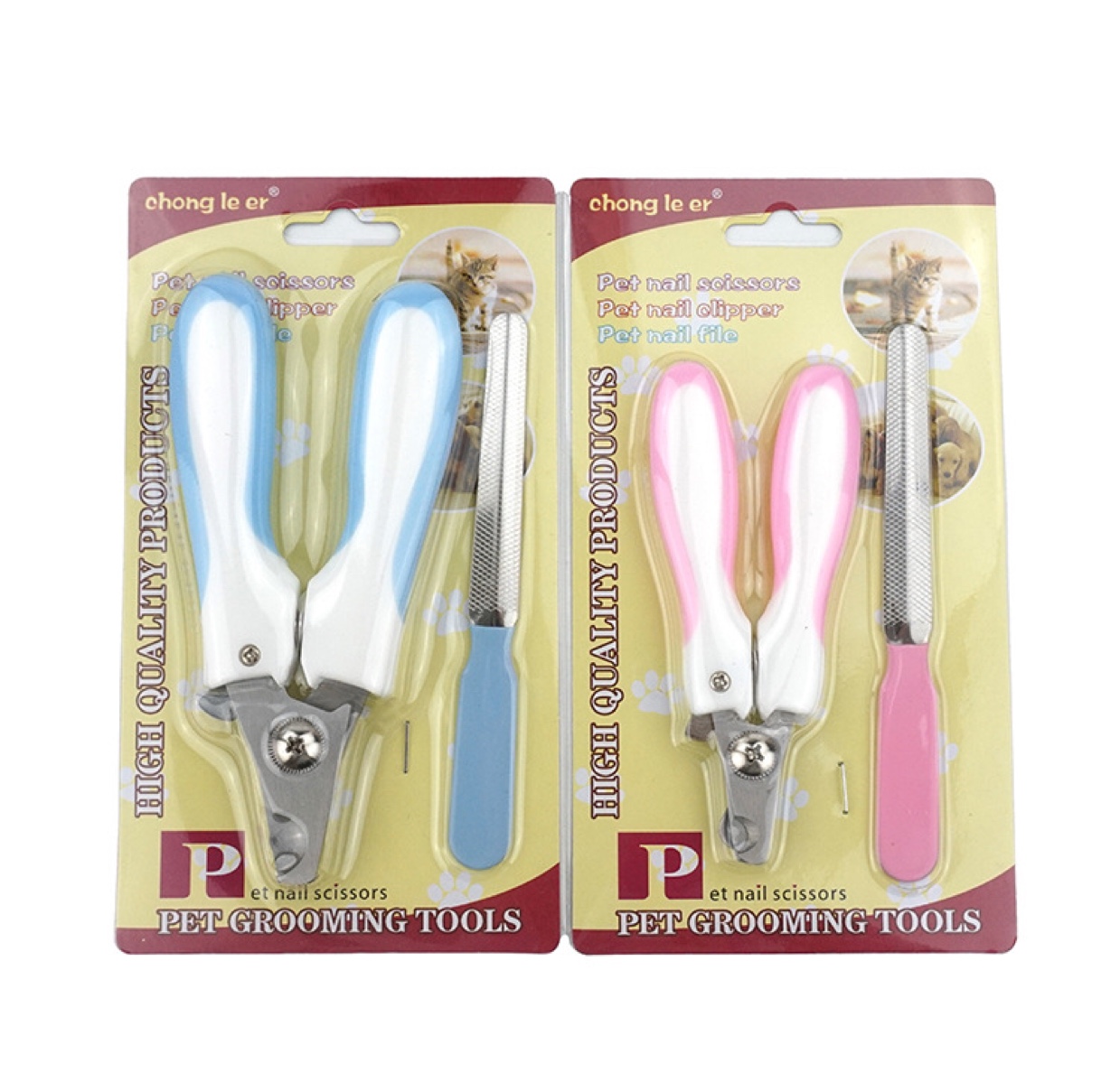 Factory direct sales of new pet nail clippers and cleaning tools, including dog and cat nail clippers and large safety files Application Scenario