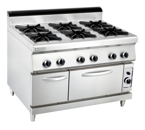 Six-burner gas cooker with gas oven sand burner gas stove high fire stove