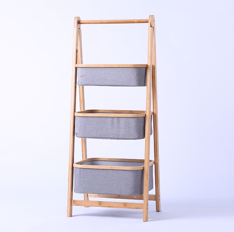 Bathroom bathroom floor storage rack Household storage basket Dirty clothes basket fabric storage rack A118 Item Picture