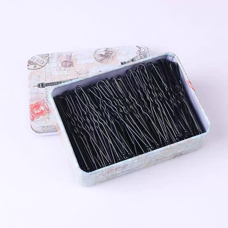 U-Clip Black Hair Clip Fixed Ball Hair Clip Headdress Hair Fork Female U-Clip Pin Bolded Item Picture