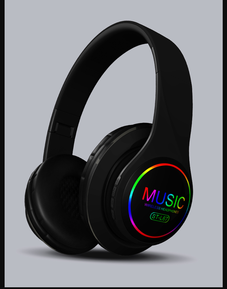 七彩发光无线头戴式蓝牙耳机重低音可插卡游戏语音耳麦工厂直销详情图15