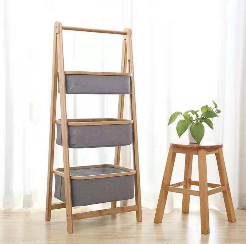 Bathroom bathroom floor storage rack Household storage basket Dirty clothes basket fabric storage rack A118 details Picture