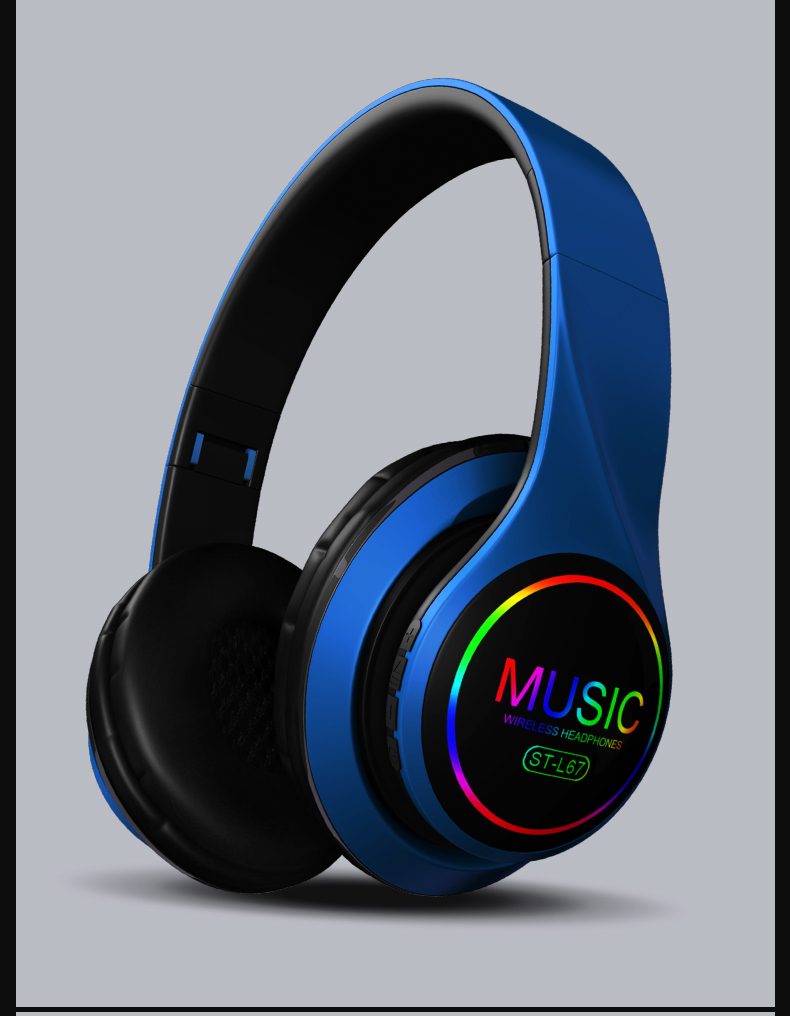 七彩发光无线头戴式蓝牙耳机重低音可插卡游戏语音耳麦工厂直销详情图14