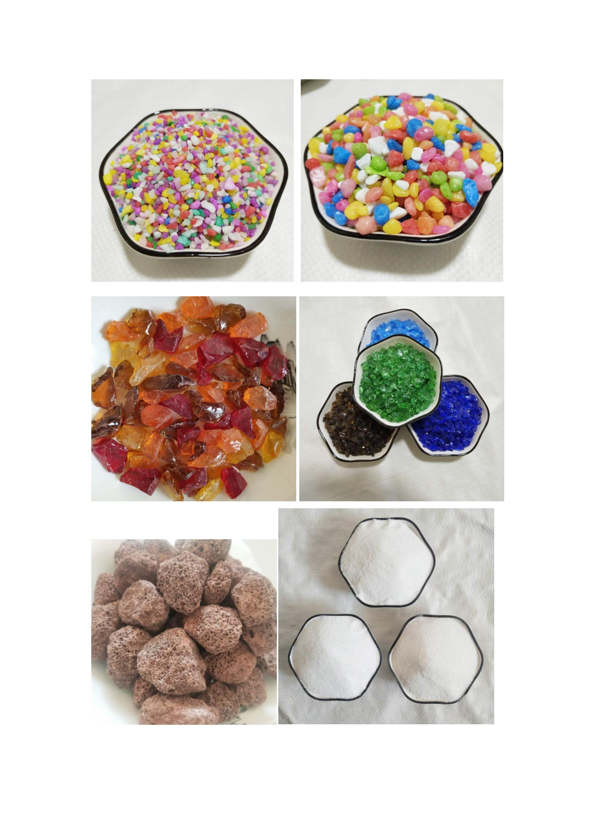 彩砂彩石彩沙石片玻璃片玻璃沙装饰沙鱼缸沙石头染色砂岩片火山石详情图3