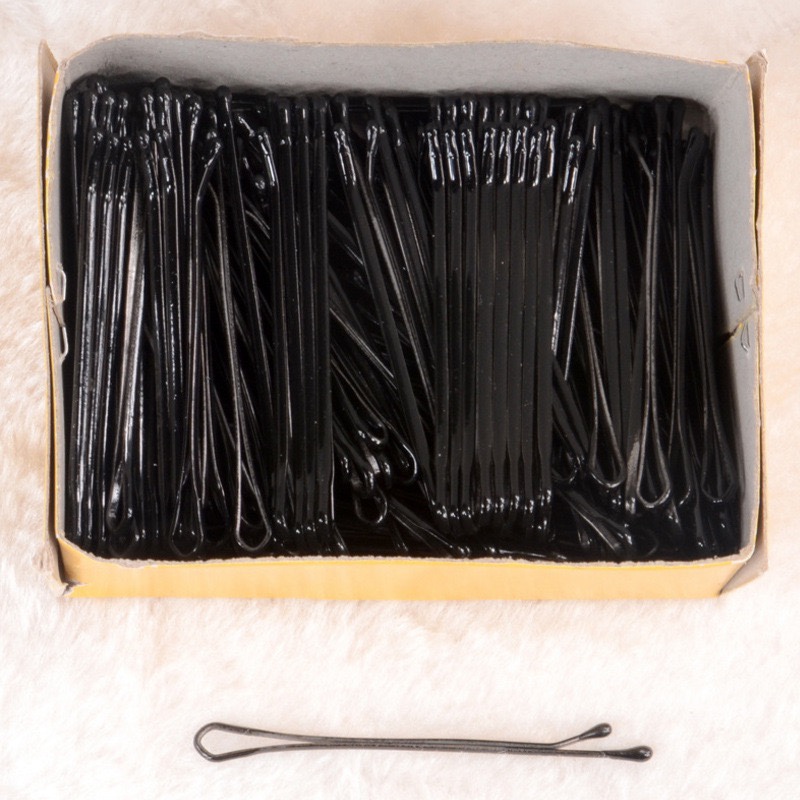 理发店专用一字夹黑色发夹盘发细节图