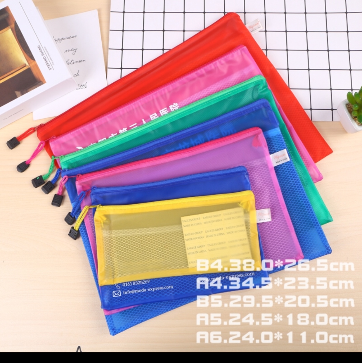 File bag /A4 mesh bag /PVC frosted mesh bag/grid bag/Custom LOGO file bag details Picture