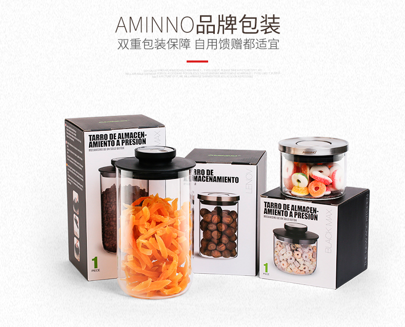Large round stainless steel high borosilicate glass bottles detail image 3