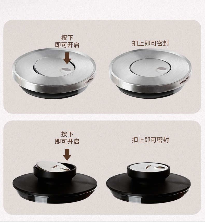 Large round stainless steel high borosilicate glass bottles detail image 6