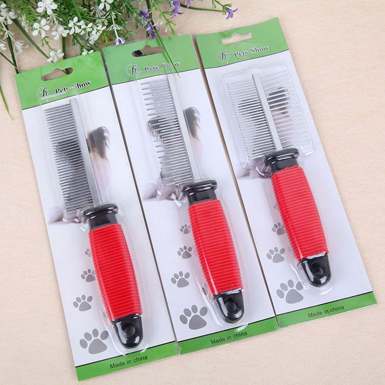 Direct sales from pet supplies manufacturers: Stainless steel anti-slip pet combs, cleaning and grooming dog brushes wholesale