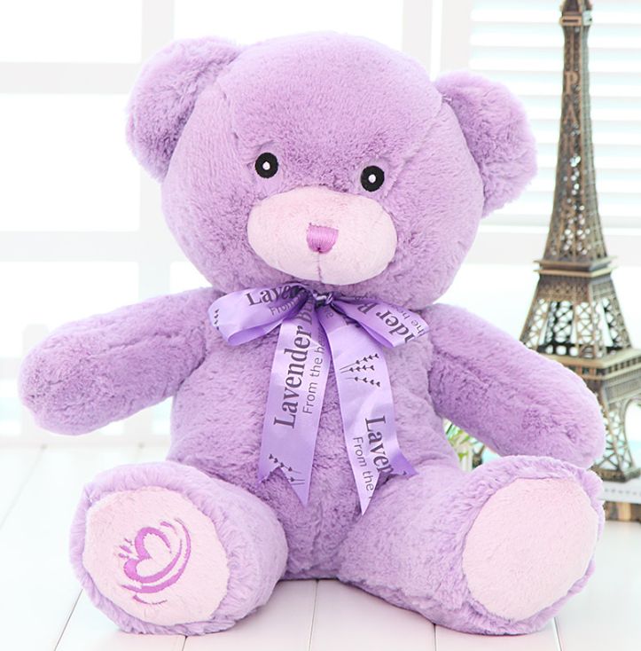 Yiwu good goods stuffed toy teddy bear doll lavender flavor bear cute cute large hug bear
