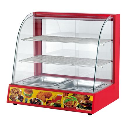 Arc glass insulation cabinet cooked food heating insulation cabinet Egg tart Hamburger Cooked food display cabinet