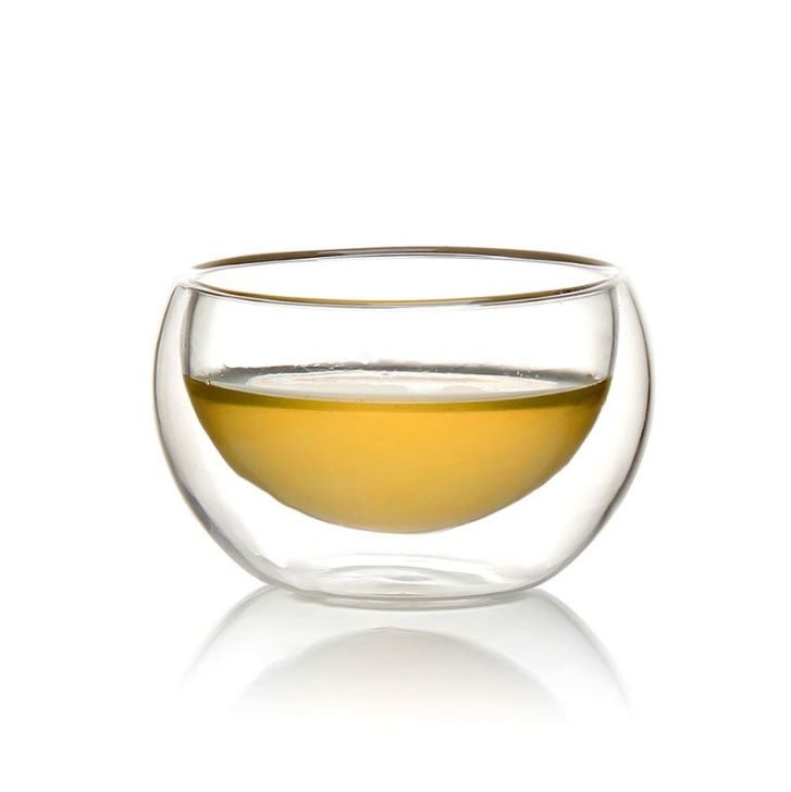 义乌好货 12个透明玻璃花茶杯 可爱双层花茶杯 咖啡杯