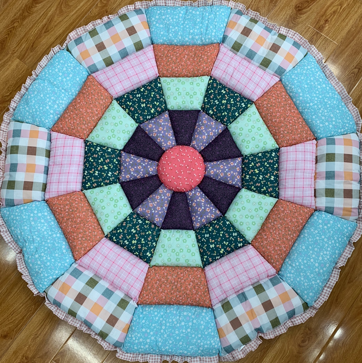 Baby crawling mat splicing thickened large round mat tatami floor mat living room household thumbnail