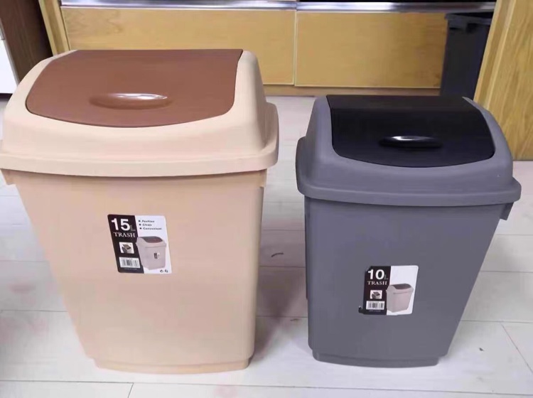 家用翻盖式垃圾桶旋转压盖客厅厨房卧室卫生间垃圾桶详情图5