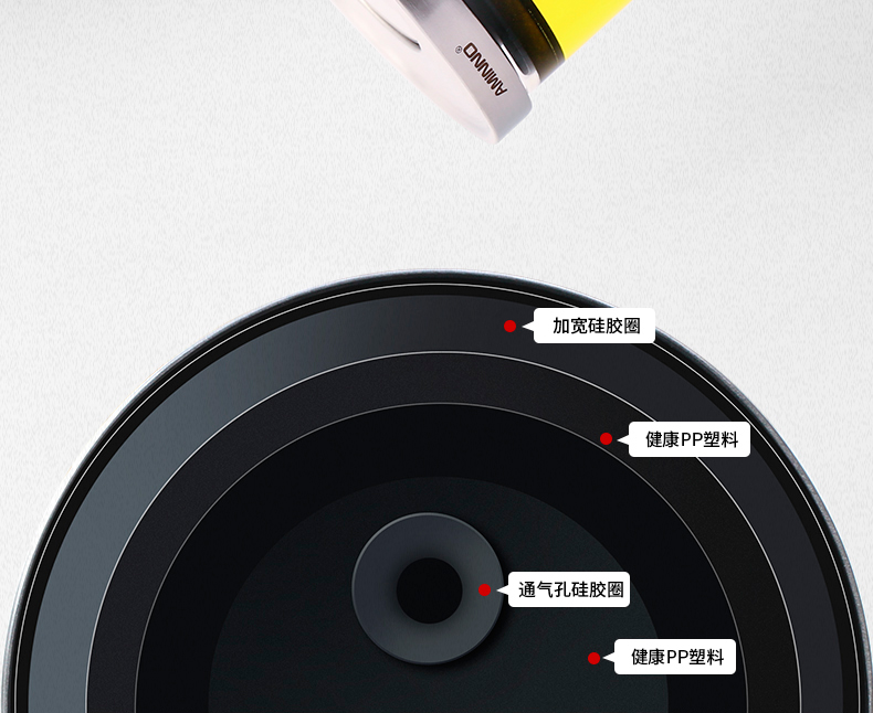 Large round Ameno high borosilicate glass bottles detail image 5