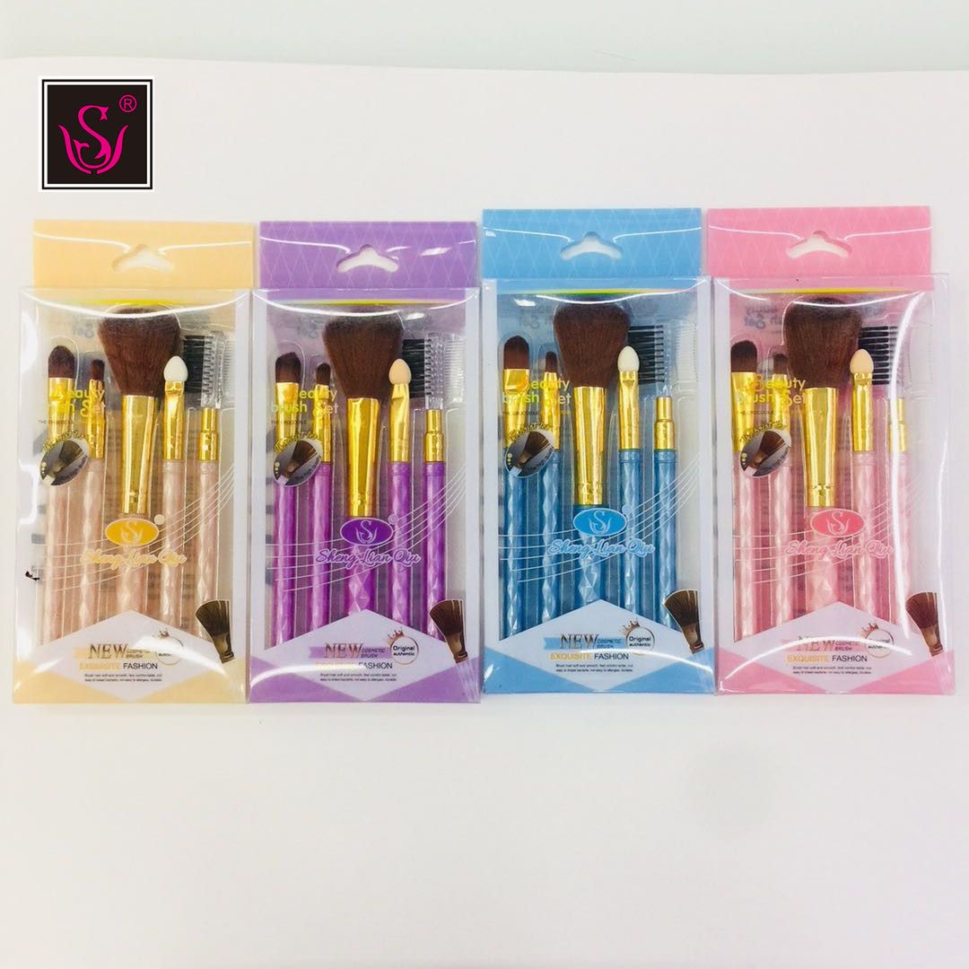 Factory direct sales of Shenglian Ball 5-set boxed makeup brushes, blush brushes, eyeshadow brushes, makeup brushes and beauty tools
