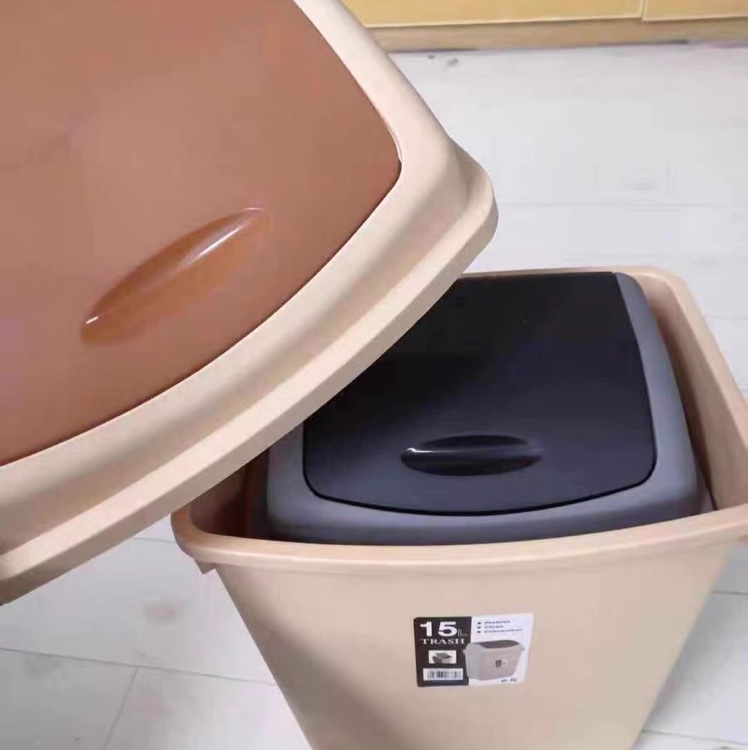 家用翻盖式垃圾桶旋转压盖客厅厨房卧室卫生间垃圾桶详情图4