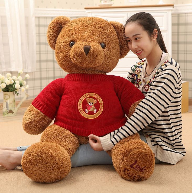 Yiwu good goods teddy bear doll plush toy bear hug pillow large hug bear doll doll