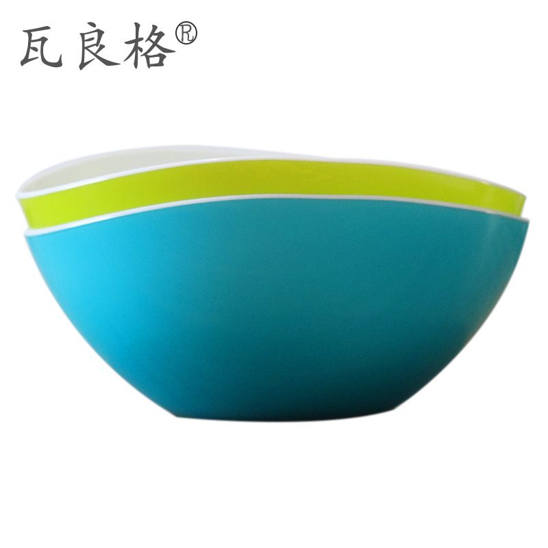 义乌好货新款渐变色PP沙拉碗塑料水果碗创意家居蔬菜搅拌碗细节图