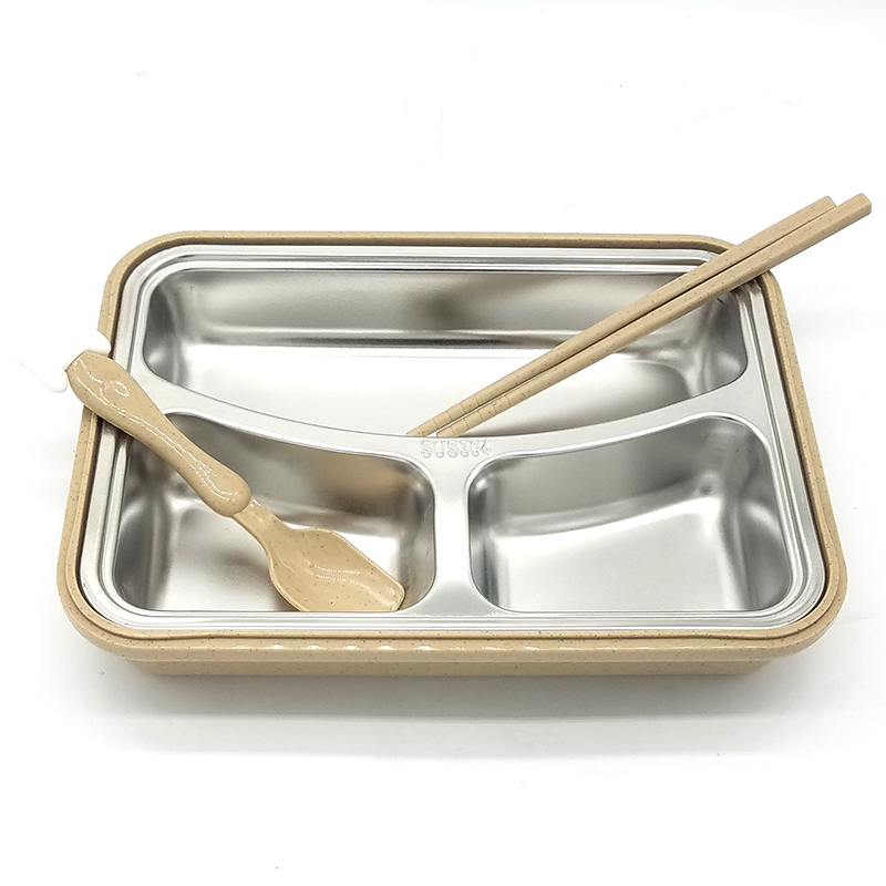 不锈钢饭盒304儿童餐盘密封分格午餐便当盒保温饭盒详情图2