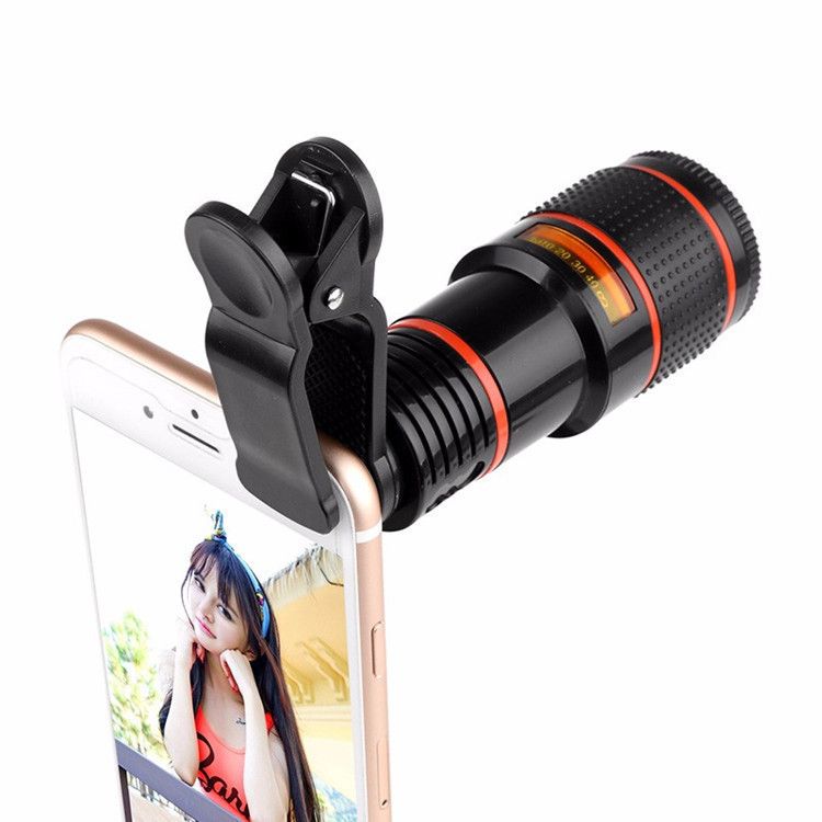 Yiwu Selection mobile phone telephoto telescope lens hd photography 12 x zoom external mobile phone lens