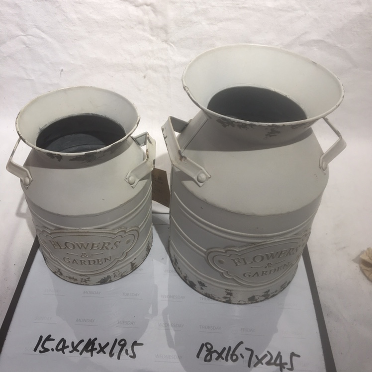 欧式铁艺插花水壶 手彩干花桶整箱批发家居摆件婚庆道具园艺破旧花盆详情图6