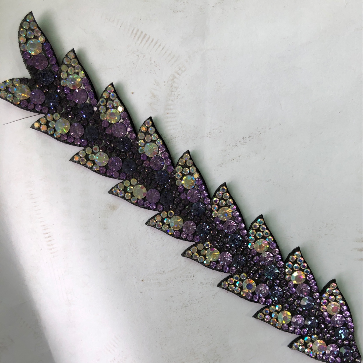 Delicate pony tail fitting in violet thumbnail
