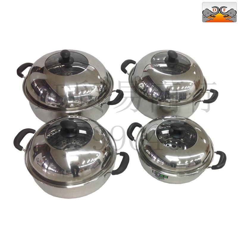 DF99040 Sauna pot Single grate steamer two ears soup steamer Stainless steel soup steamer Kitchen Hotel supplies DF TRADING HOUSE