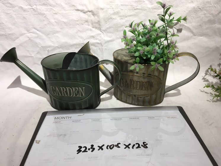 美式铁艺插花水壶 手彩干花桶整箱批发家居摆件婚庆道具园艺花盆细节图