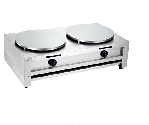 Double head gas burner pancake crepe grill commercial pancake maker roti prata machine