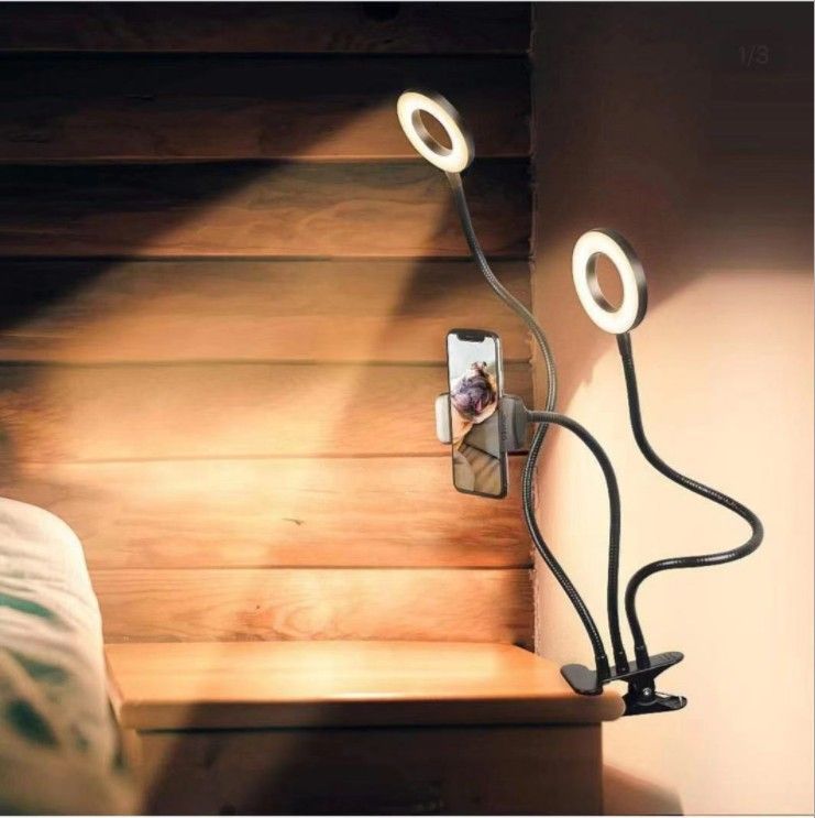 Yiwu good goods 9cm double lamp head network red LED fill light USB small clip anchor selfie beauty light shot thumbnail