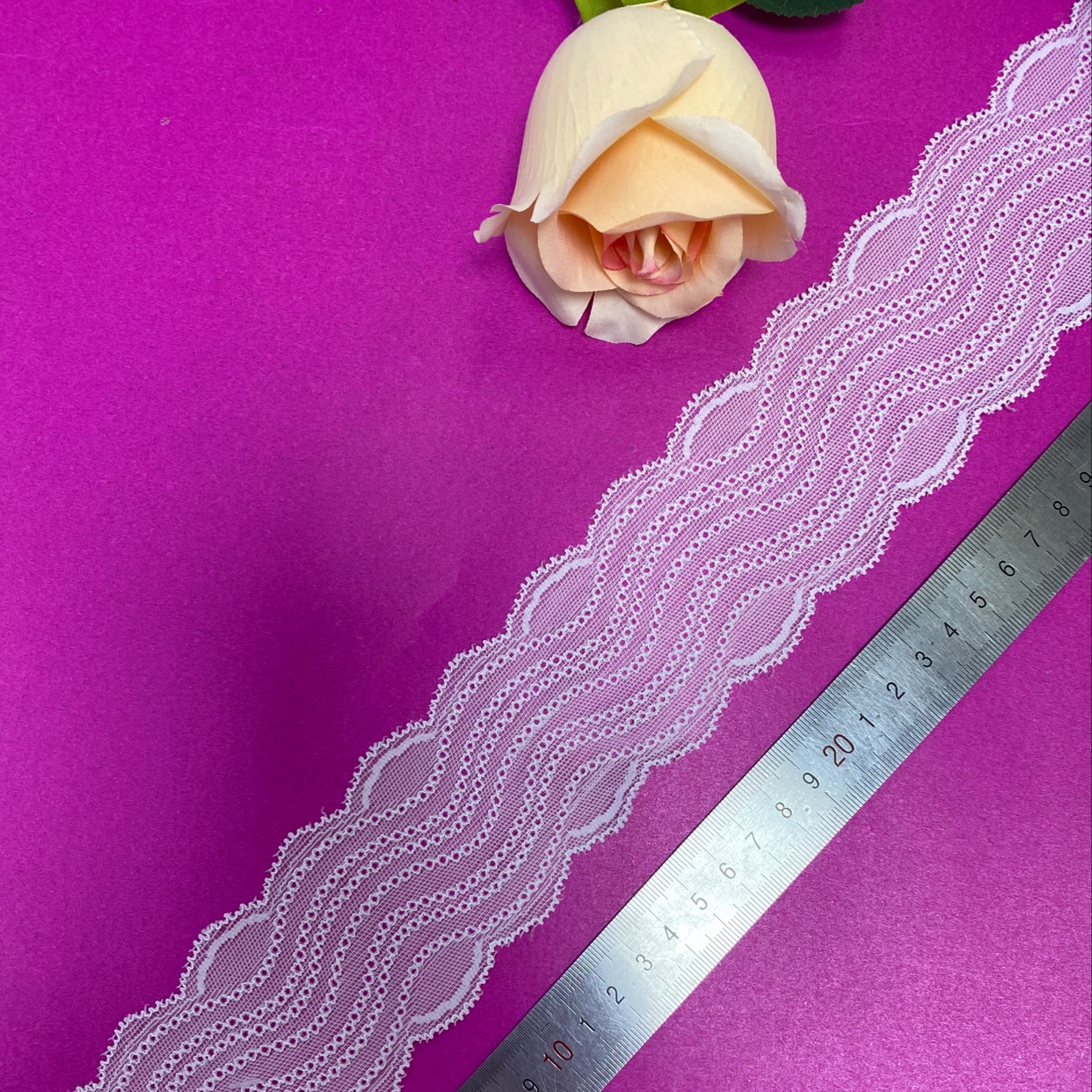 F0224(6.2CM width) Lace trim, with elastic trim, without elastic trim, eyelash trim, lace fabric, clothing accessories, new style trim details Picture