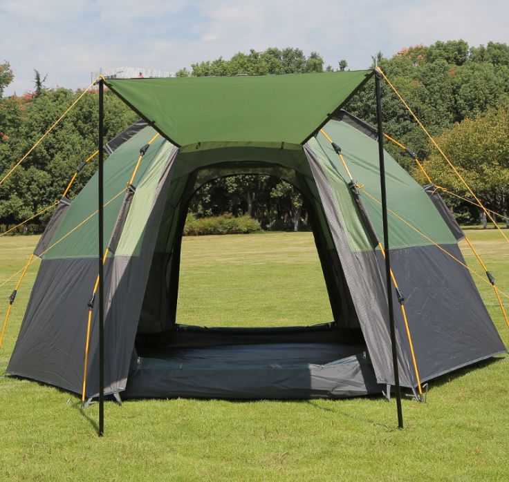 The manufacturer customizes 5-8 large-sized tents, military green picnic and camping tents, rainproof, insect-proof and breathable outdoor tents details Picture