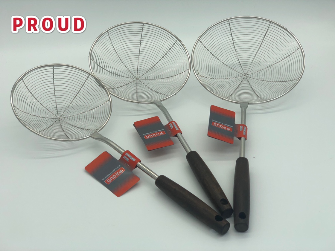Stainless steel wire leakage wood handle wire leakage hot pot leakage spoon 1001 thumbnail