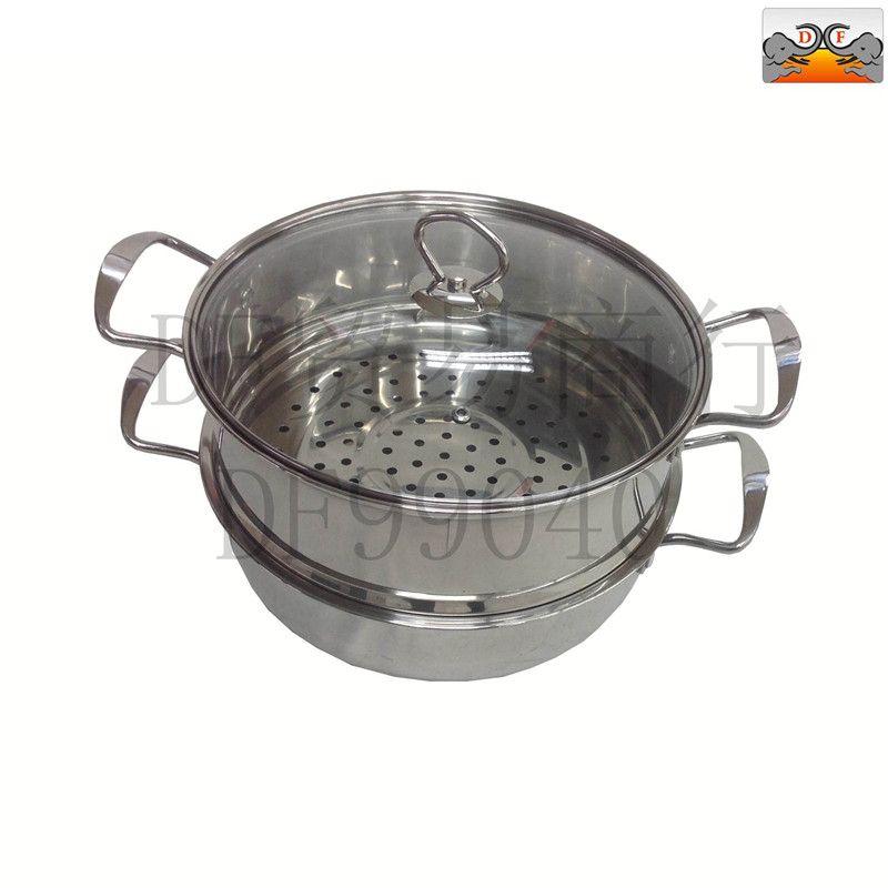 DF99040 Kitchen Treasure Steamed Soup pot Double layer steamed Soup pot double ear stainless steel steamed soup pot DF TRADING HOUSE