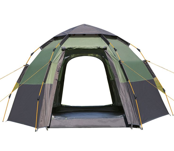 The manufacturer customizes 5-8 large-sized tents, military green picnic and camping tents, rainproof, insect-proof and breathable outdoor tents
