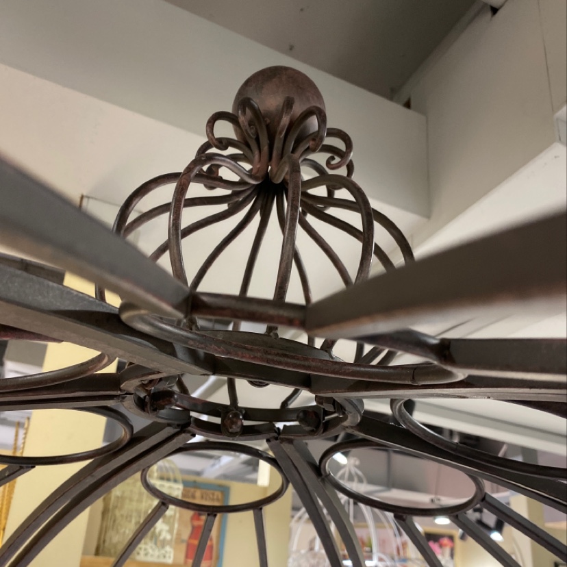 欧式乡村复古铁艺蒙古包花园拱门 庭院别墅花园爬藤架座椅凉亭白底实物图